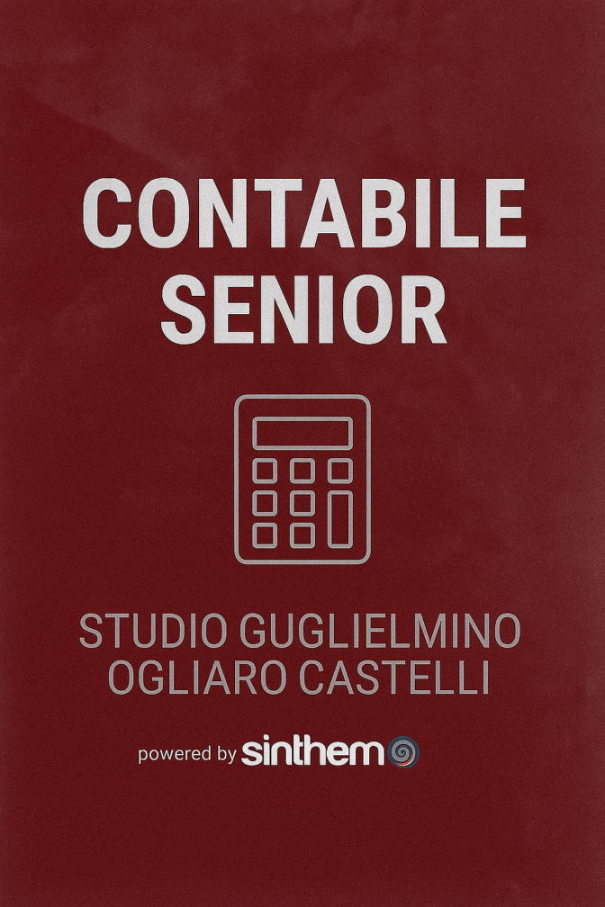 Contabile Senior per Studio Associato a BIELLA