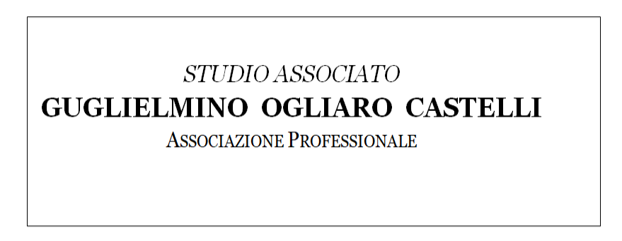 STUDIO ASSOCIATO GUGLIELMINO OGLIARO CASTELLI ASSOCIAZIONE PROFESSIONALE