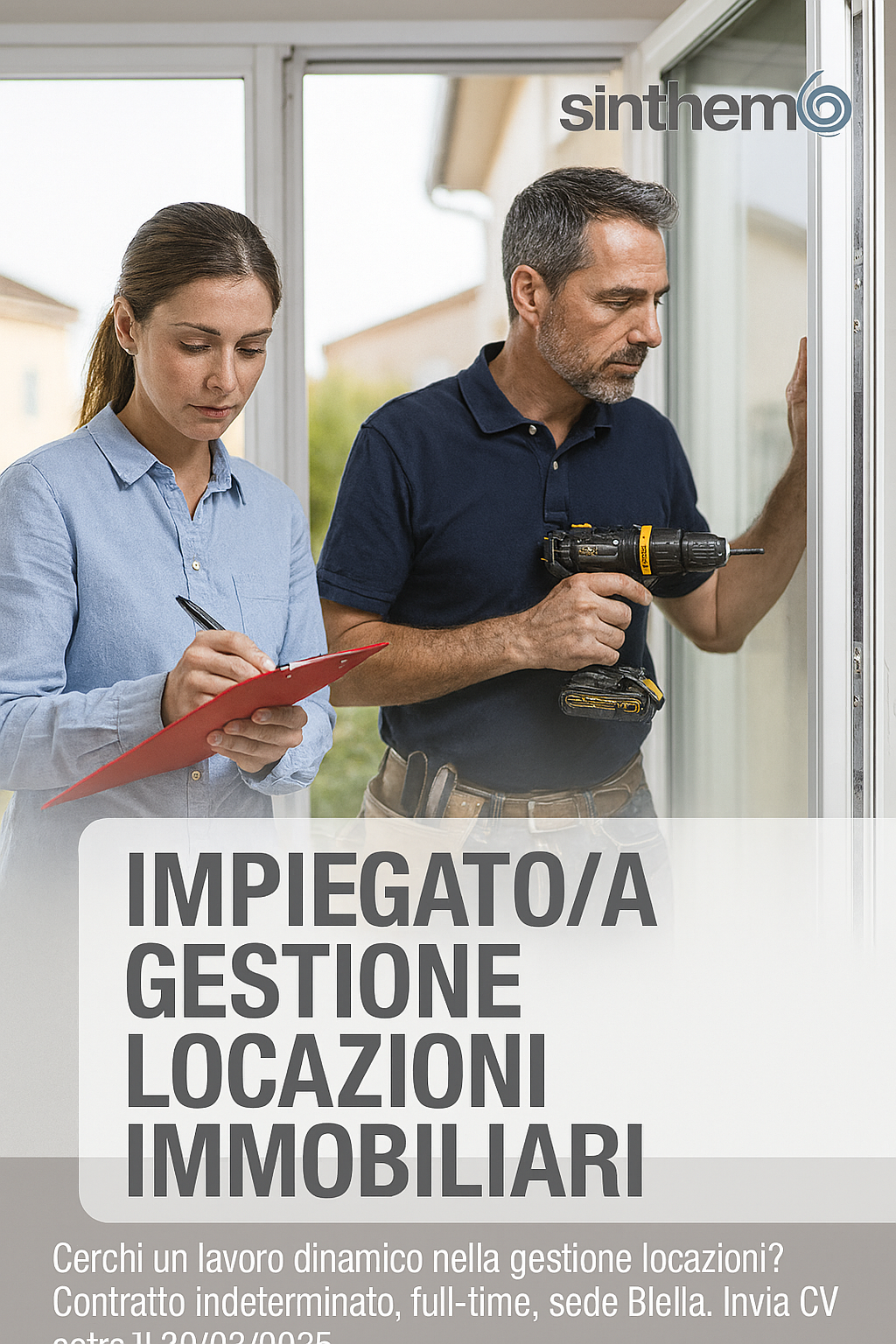 Offerta Lavoro di Sinthema nella Gestione delle Locazioni Immobiliari a BIella