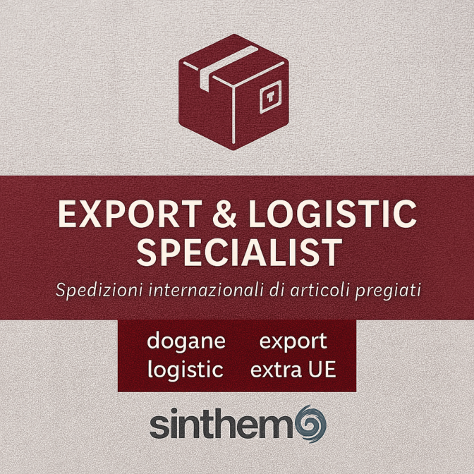 Export & Losgistic Specialit. Una ricerca di personale di SINTHEMA a Biella